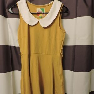 Yellow Dress with Peter Pan Collar